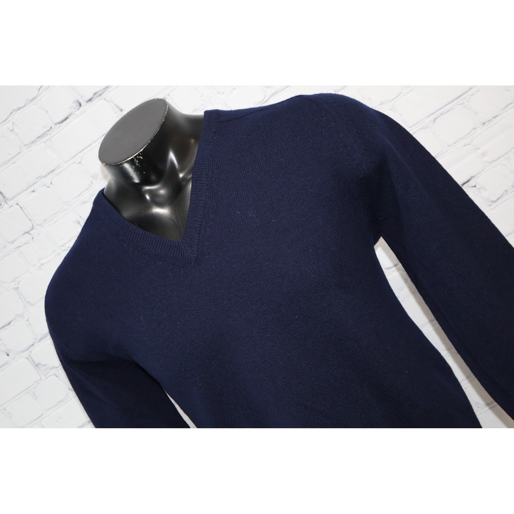 Pringle V-Neck Sweater Mens 42 Large Navy Blue Lambswool Made in Scotland
